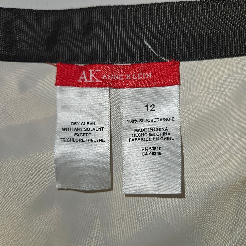 Anne Klein Womens Pleated Silk Abstract Watercolor Skirt Below Knee. Size 12 - Picture 7 of 7